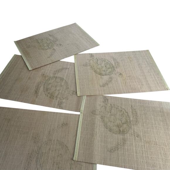 vintage sea turtle bamboo hawaiian place mats Set Of 5 - Picture 10 of 10